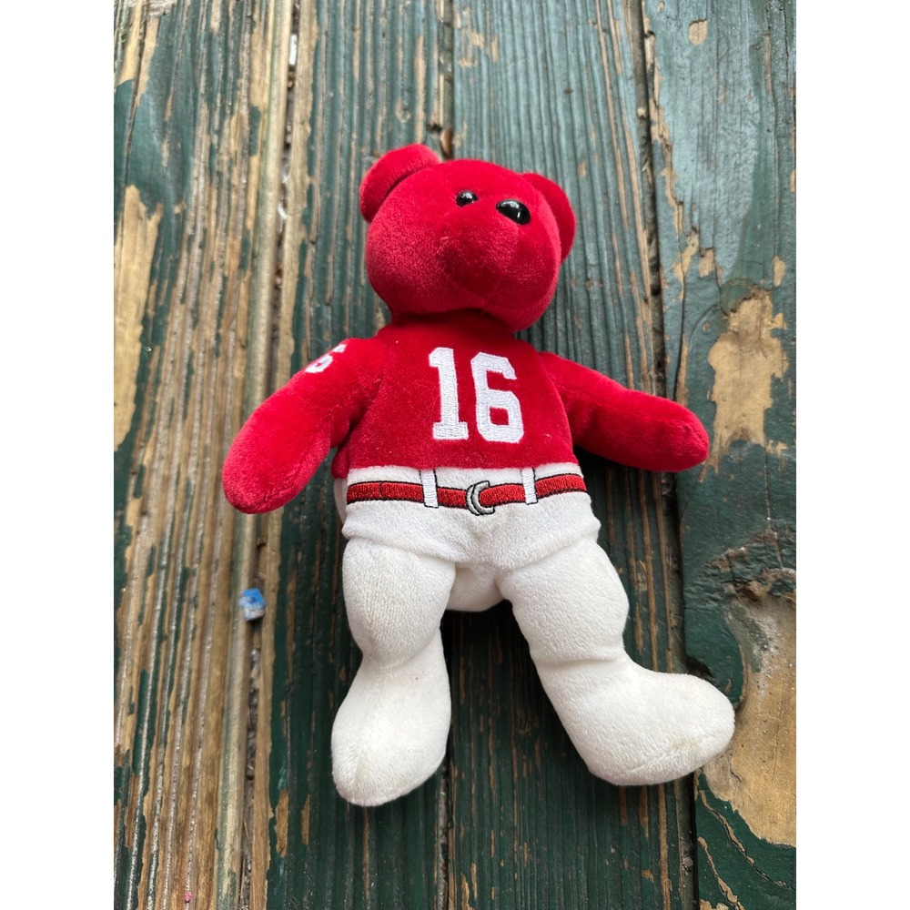 Team Beans NFL Arizona Cardinals Jake Plummer 16 Plush Bear Red White 9"